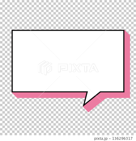Simple speech bubble illustration, horizontal, square Simple speech bubble illustration, horizontal, square 136296317
