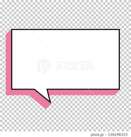 Simple speech bubble illustration, horizontal, square 136296325