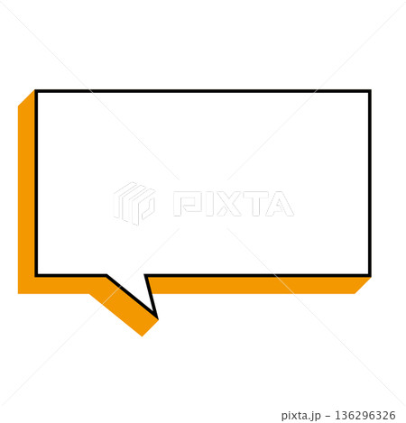シンプルな吹き出しのイラスト 横長 四角 シンプルな吹き出しのイラスト 横長 四角 136296326