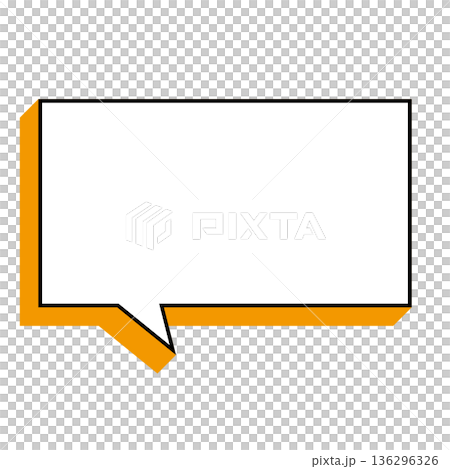 シンプルな吹き出しのイラスト 横長 四角 シンプルな吹き出しのイラスト 横長 四角 136296326