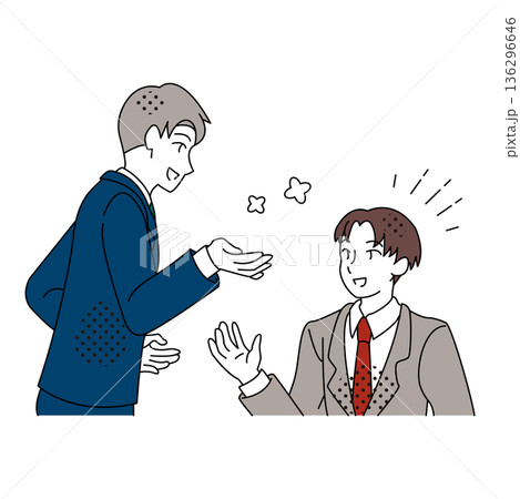 説明が伝わり相互理解ができているビジネスコミュニケーションのイラスト 136296646