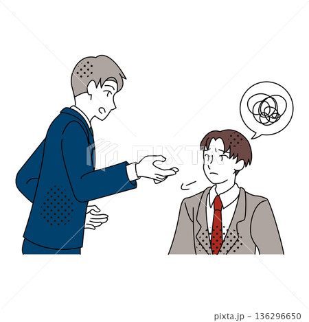 説明しているが相手に伝わっていないビジネスコミュニケーションのイラスト 136296650