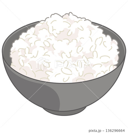 白米ご飯のイラスト 白米ご飯のイラスト 136296664