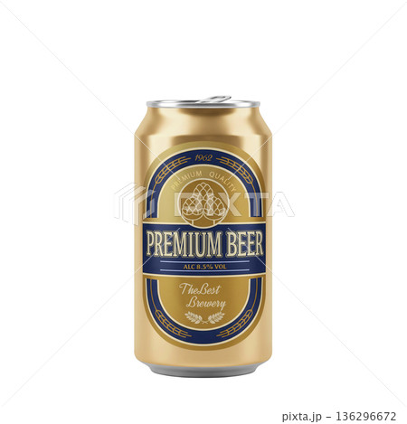 缶ビール イラスト グラス リアル 缶ビール イラスト グラス リアル 136296672