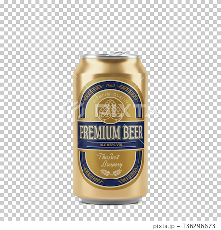 缶ビール イラスト グラス リアル 缶ビール イラスト グラス リアル 136296673