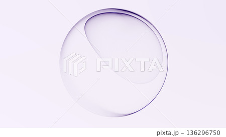 Minimalistic glowing purple energy sphere with soft smooth plasma gradient and subtle luminous depth on clean white background. Futuristic abstract orb with elegant form and modern digital minimal 136296750