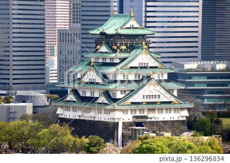 大阪城・ビル群とお城(大阪府・大阪市) 大阪城・ビル群とお城(大阪府・大阪市) 136296834