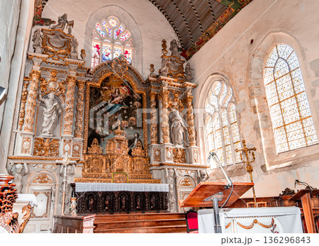 Roscoff cathedral, finistere, brittany, france, interiors 136296843