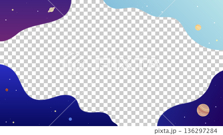 流体シェイプと惑星のフレーム16：9 136297284