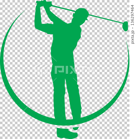 高爾夫球剪影標誌 136297464