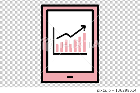 Business illustration of a tablet device displaying graphs showing trends in marketing sales and business data Business illustration of a tablet device displaying graphs showing trends in marketing sales and business data 136298614