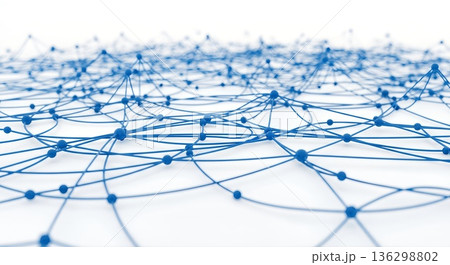 デジタルネットワークの抽象背景 青 IT 通信 ビッグデータ ビジネス コンセプト素材 136298802