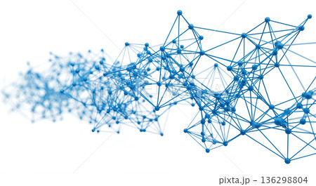 ITネットワーク テクノロジー 背景 繋がり 青 抽象 データ 通信 5G AI 幾何学 構造 素材 136298804
