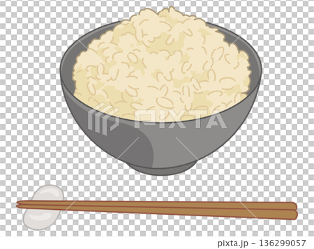 圖示：糙米、筷子和筷架 136299057