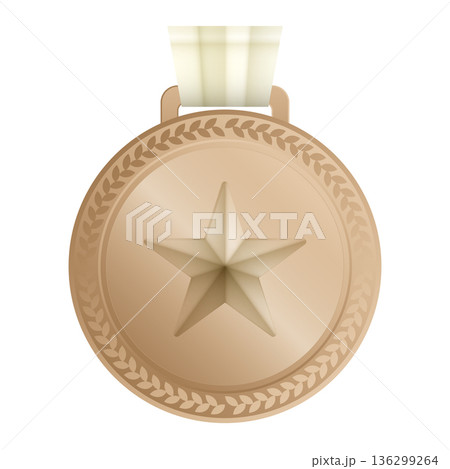 星入りブロンズメダル 月桂樹デザインの評価・ランキング用ベクター素材 星入りブロンズメダル 月桂樹デザインの評価・ランキング用ベクター素材 136299264