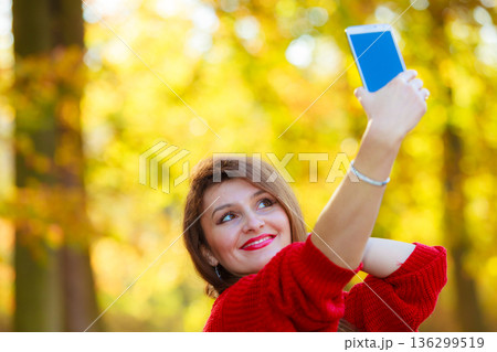 Gorgeous girl taking selfie. Gorgeous girl taking selfie. 136299519