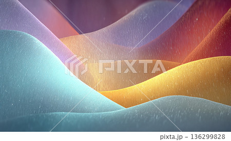 やわらかな多層グラデーションが重なる抽象風景背景 136299828