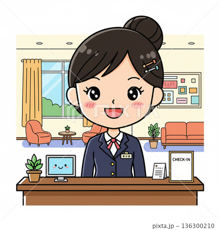 受付の女性 136300210
