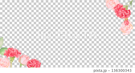 母親節康乃馨留言卡畫水彩 136300343