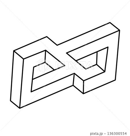 Impossible shape. Optical Illusion. Web design element. Line design. Op art.  136300554