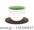 茶柱が立ってるあったかい日本茶のイラスト　湯気なし 136300837