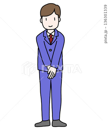 立っているスーツを着た男性 136301339