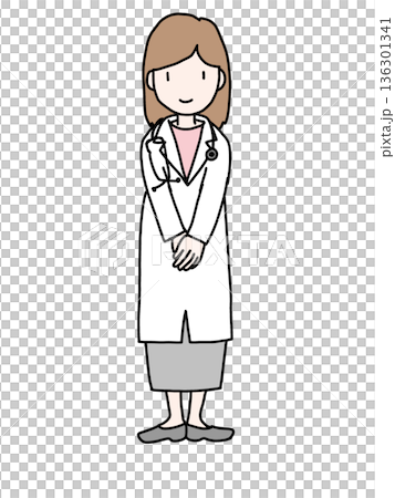 Standing young female doctor 136301341
