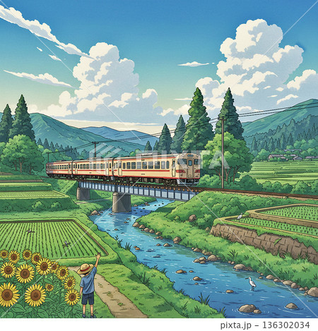 汽車　風景 136302034