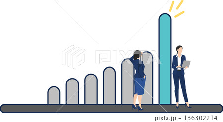 データを分析するイラスト	 136302214
