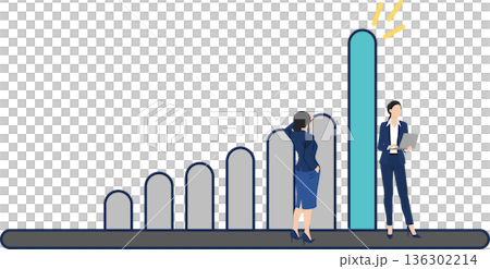 データを分析するイラスト	 136302214