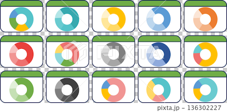 Pie chart graphic material illustration set 136302227