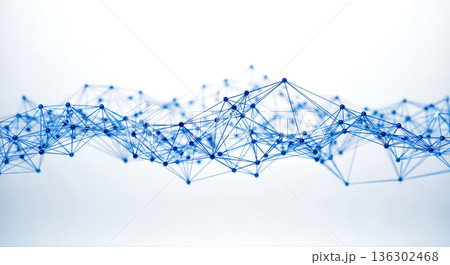ネットワーク 接続 デジタル 通信背景 青 3DCG コンセプト 抽象素材 未来 DX 繋がり 136302468