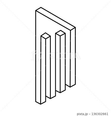 Optical illusion figure, unreal geometric object vector. Impossible shapes. Sacred geometry.  136302661