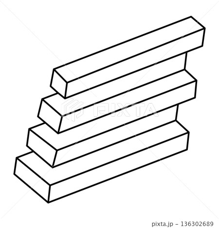 Impossible objects. Optical illusion shape. 3d illustration.  136302689