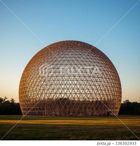 格子状構造のドーム型建造物 136302933