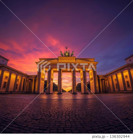 美しい夕焼けに染まる宮殿 美しい夕焼けに染まる宮殿 136302944