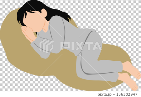 Illustration of a woman taking a nap Illustration of a woman taking a nap 136302947