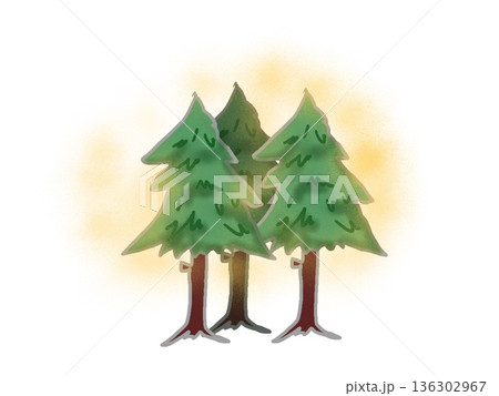 木から花粉が出ている風景のイラスト 木から花粉が出ている風景のイラスト 136302967
