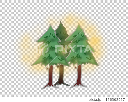 木から花粉が出ている風景のイラスト 木から花粉が出ている風景のイラスト 136302967
