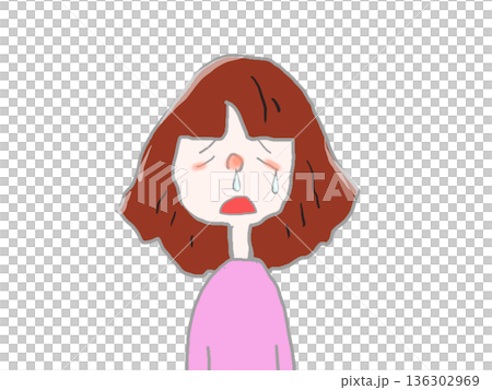 一幅描繪女子哭泣奔跑的插圖 136302969