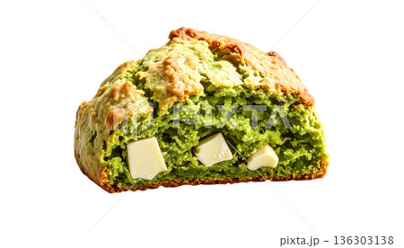 抹茶ホワイトチョコスコーンのイラスト 136303138