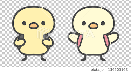 Cute hand-drawn illustration of a chick carrying a school bag - School entrance/New life Cute hand-drawn illustration of a chick carrying a school bag - School entrance/New life 136303168