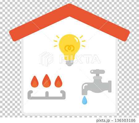 ライフライン ガス代 電気代 水道代 生活費 イラスト ライフライン ガス代 電気代 水道代 生活費 イラスト 136303186