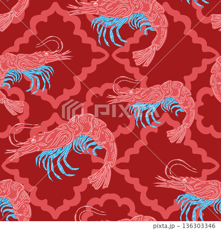 seamless pattern with abstract waves 136303346