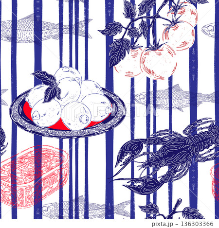 seamless pattern with colorful flowers 136303366