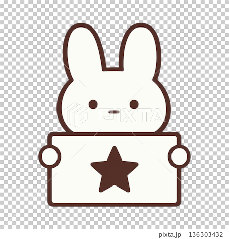 うさぎのフリップボード（星02） 136303432