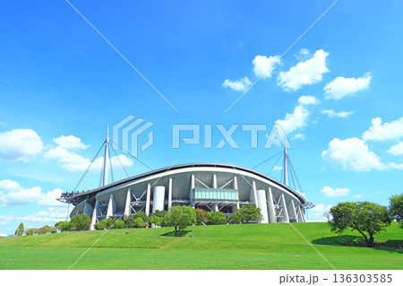 愛知県豊田市、豊田スタジアムの風景 愛知県豊田市、豊田スタジアムの風景 136303585