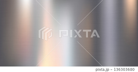Silver Brushed Metal Vertical Gradient Texture with Color Reflections 136303680