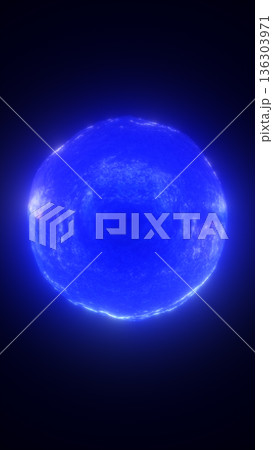 Glowing blue energy sphere floating in dark space, symbolizing power, technology, and futuristic cosmic force Glowing blue energy sphere floating in dark space, symbolizing power, technology, and futuristic cosmic force 136303971