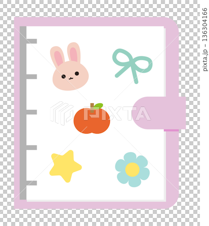 シールとシール帳のイラスト シールとシール帳のイラスト 136304166